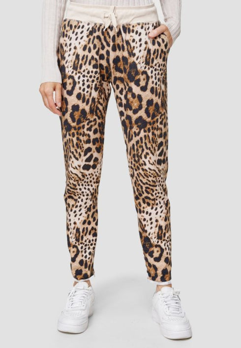 CAT NOIR Sweat Hose, Jogger Pants Leo, creme-braun