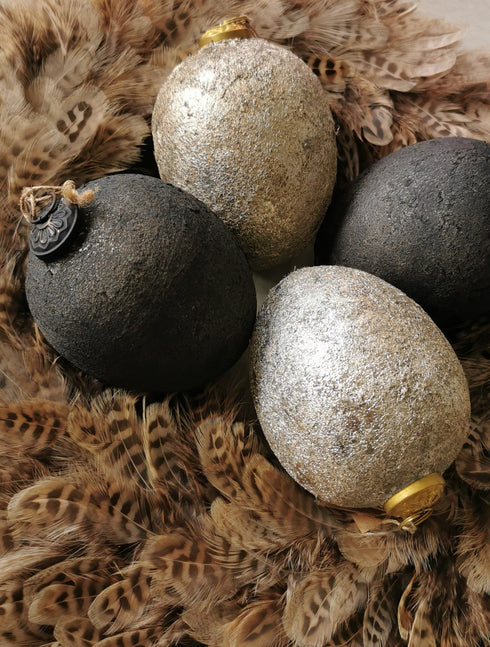 Osterei Glas groß, gold schwarz sortiert 12x12x12cm