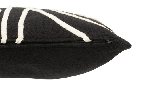 Dekokissen Linien, Skandikissen schwarz-weiss, Baumwolle, 45 x 45 cm