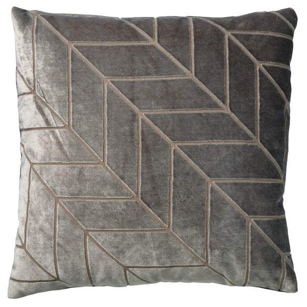 Dutch Decor Modernes Dekokissen Rautenmuster, Samtkissen grau, 45x45cm