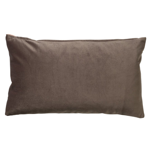 Dutch Decor Modernes Dekokissen Rautenmuster, Samtkissen rosa-grau, 50x30cm