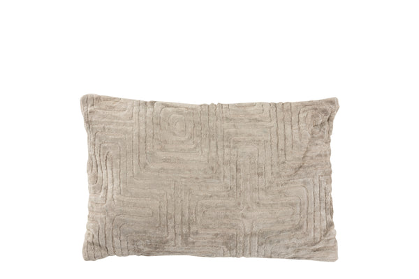 Modernes Dekokissen Labyrinth 40x60cm, hell-taupe