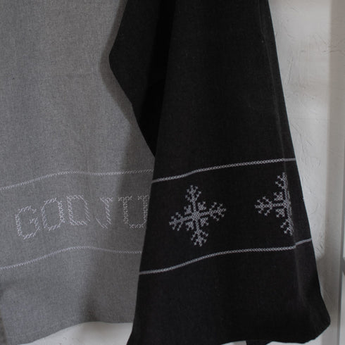 Storefactory Geschirrtuch Flinga Skandi, Recycling Cotton, grau-weiß, SECONDLOVE