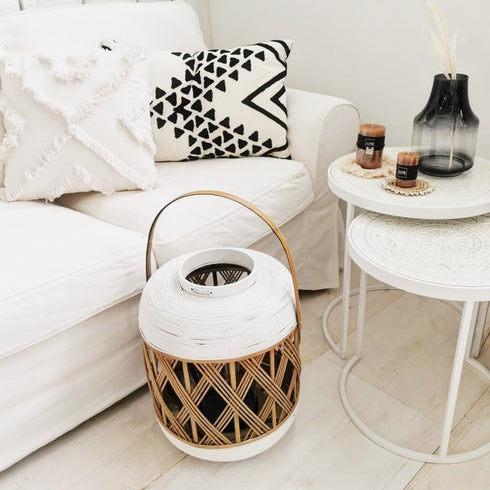 Deko Vase Scandi, Tischvase transparent, grau-schwarz