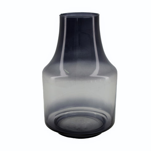 Deko Vase Scandi, Tischvase transparent, grau-schwarz