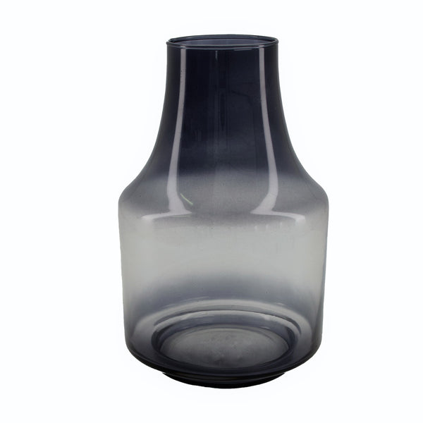 Deko Vase Scandi, Tischvase transparent, grau-schwarz