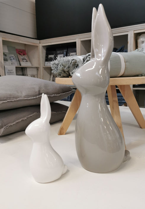 Skandi Hase Keramik klein, weiß