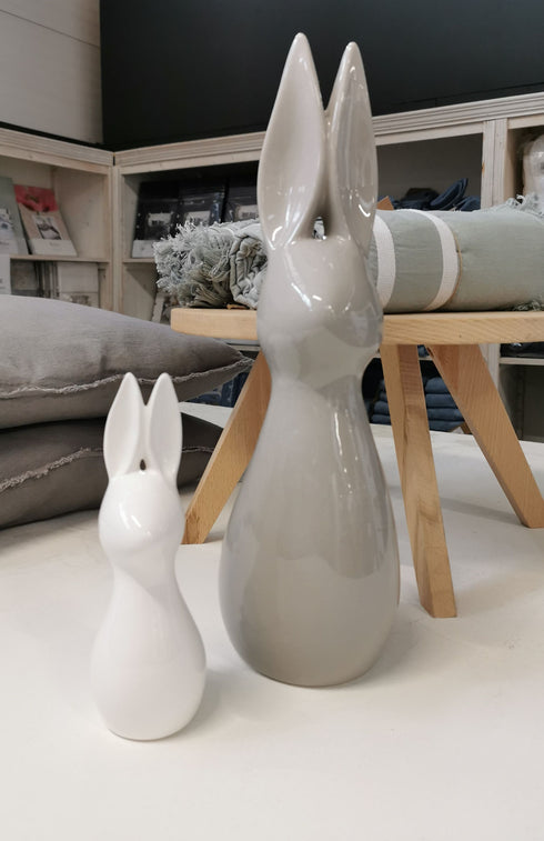 Skandi Hase Keramik klein, weiß