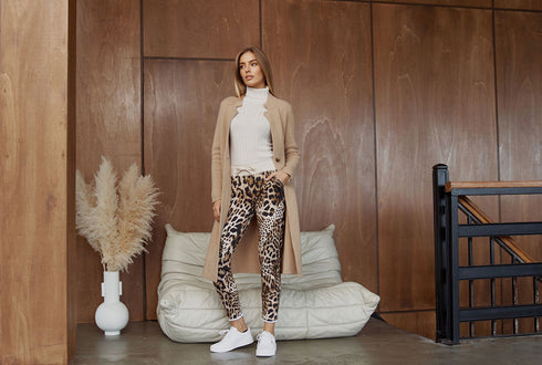 CAT NOIR Sweat Hose, Jogger Pants Leo, creme-braun