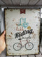 Wandschild aus Metall, Retroschild, Wanddekoration, Life is like riding a Bicycle