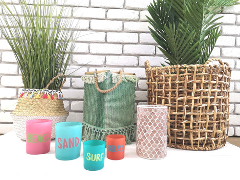 Statement Teelichthalter Beach, Dekoglas Strand lucky colors, klein