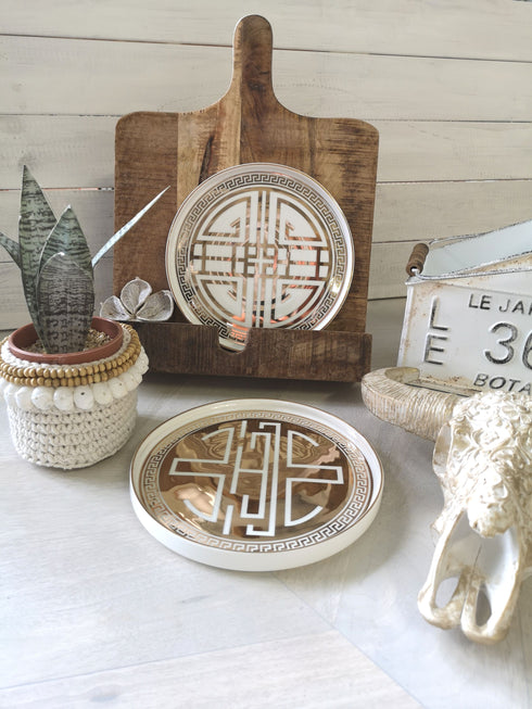 Aufsteller Speisekarte, Buchstütze Mangoholz, braun