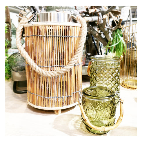 Laterne Jungle Schilf 30cm