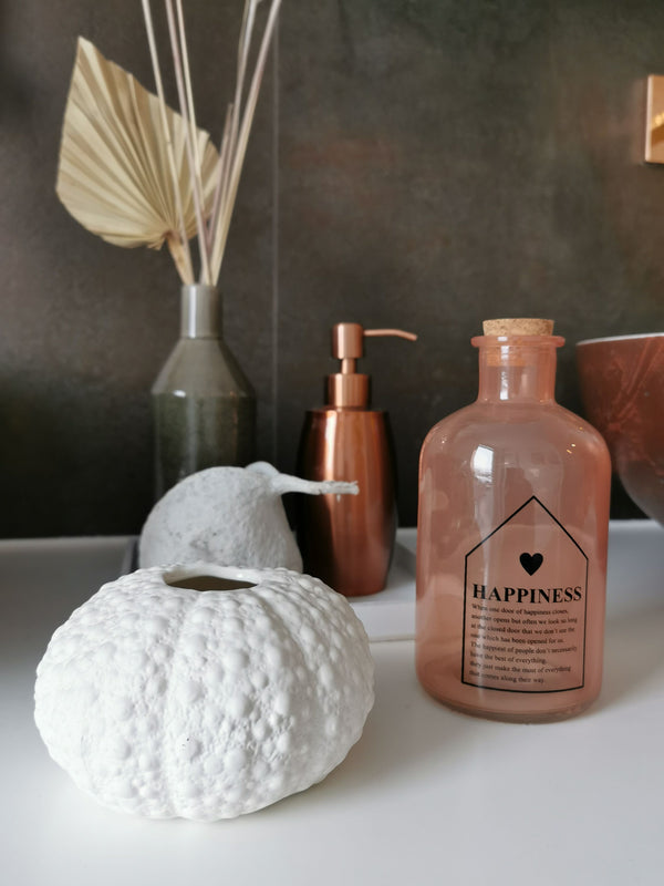 Scandi Vase "Happiness", Dekoflasche, rosa