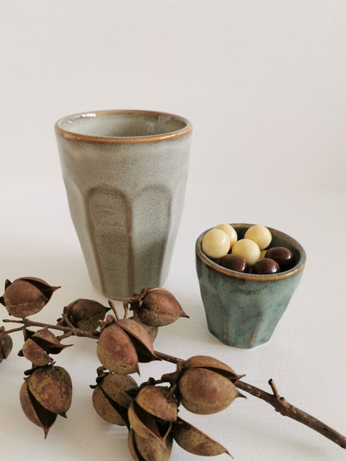 Martimer Keramik Becher, Latte Becher Beach, Kaffeetasse, Mug türkis, groß