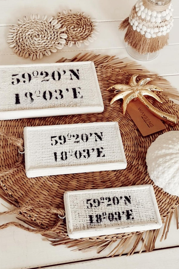 Boho Hängedeko, Wanddeko Beach, Shabby Deko Sign, weiß