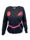 PINK PUNK Sweatshirt Smiley, Feinstrick Pullover schwarz-pink