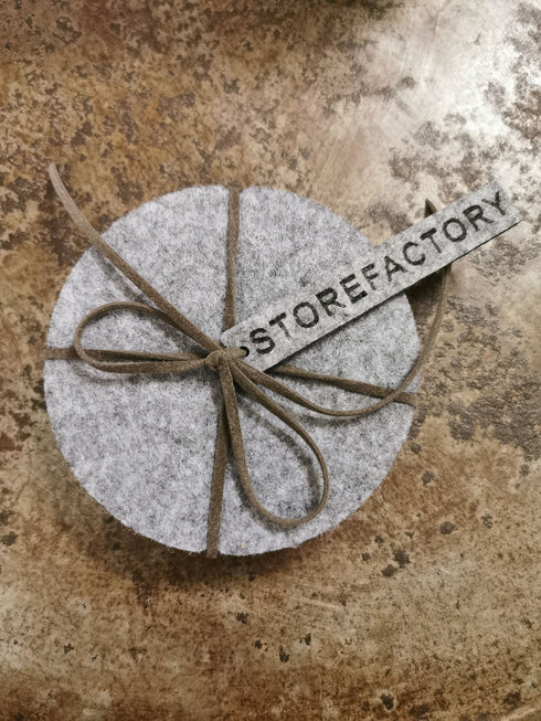 Storefactory Filzuntersetzer rund, Glasuntersetzer grau, 6er-Set D:10cm