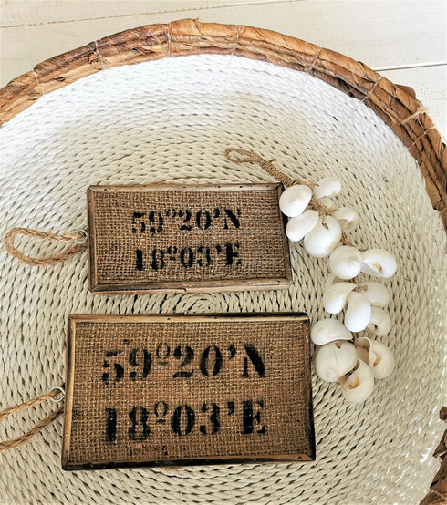 Boho Hängedeko, Wanddeko Beach, Shabby Deko Sign, braun