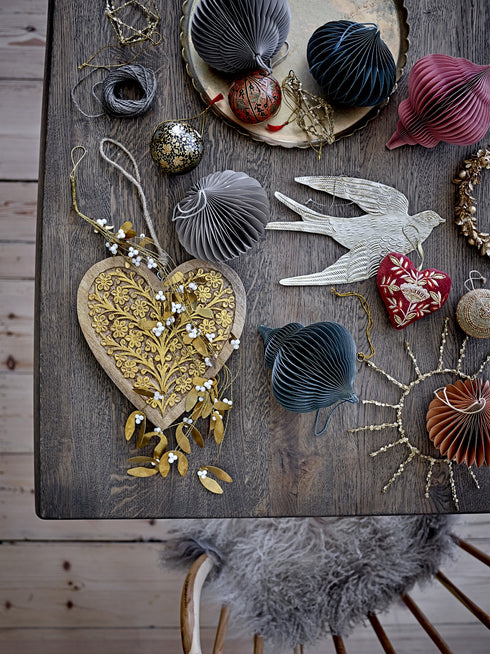 Bloomingville, Dekokranz, Dekoanhänger Metall, gold