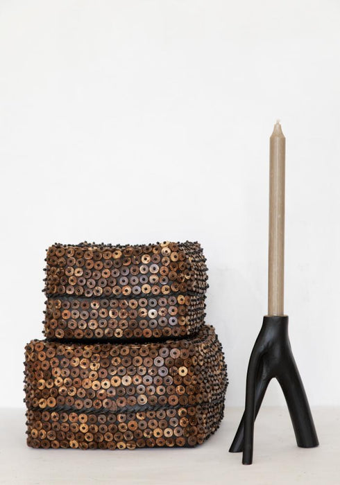 Bazar Bizar Triple Twig Kerzenhalter, Scandi Design Kerzenständer, schwarz