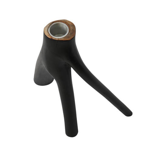 Bazar Bizar Triple Twig Kerzenhalter, Scandi Design Kerzenständer, schwarz