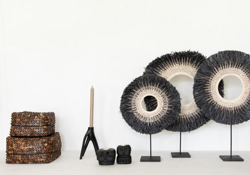 Bazar Bizar Triple Twig Kerzenhalter, Scandi Design Kerzenständer, schwarz