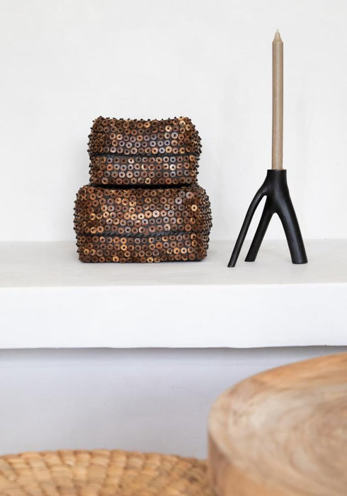 Bazar Bizar Triple Twig Kerzenhalter, Scandi Design Kerzenständer, schwarz