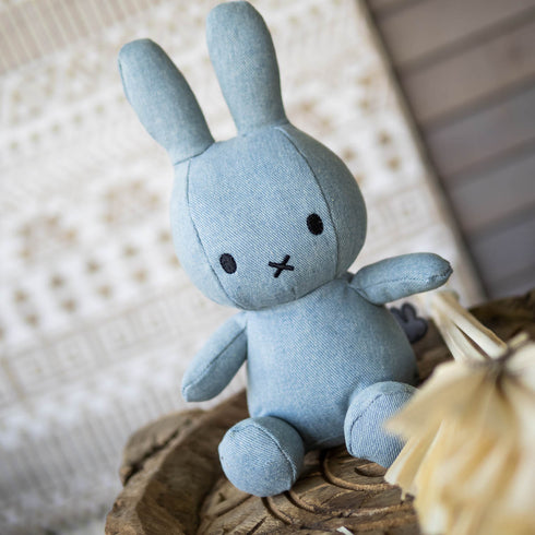 Nijntje Miffy Kuscheltier, Stofftier 23cm, light wash denim