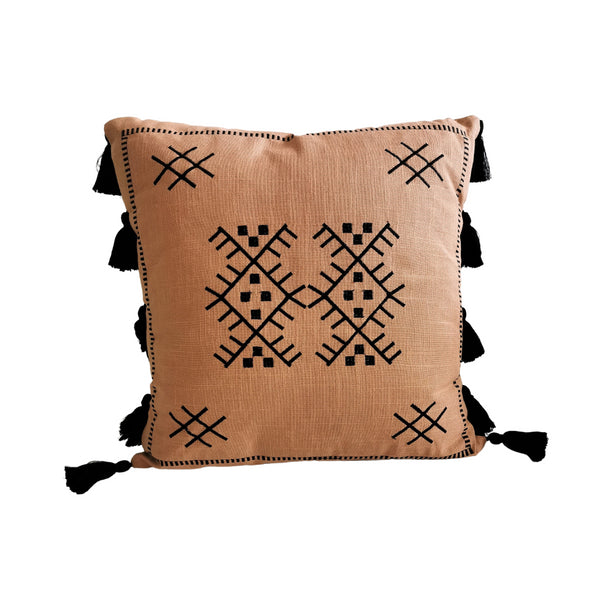 Dekokissen Ethno mit Quasten, Boho Kissen Goround Interior 50x50, altrose