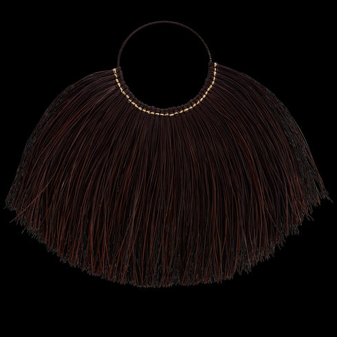 Madam Stolz Boho Hängedeko Halbkreis handmade, dunkelbraun