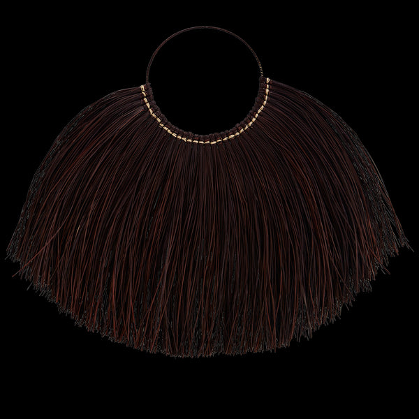 Madam Stolz Boho Hängedeko Halbkreis handmade, dunkelbraun