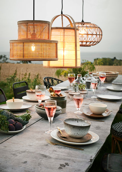 Madam Stoltz Essteller, Dinnerteller, weiß-braun, D:27,5cm