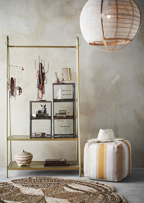 Madam Stoltz Wandbehang Eisen, Schmuckaufbewahrung, gold