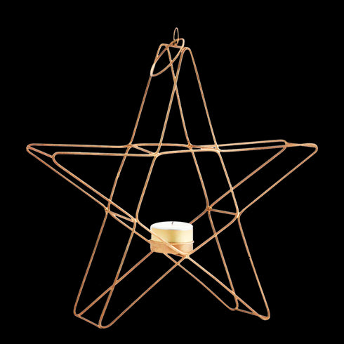 Madam Stoltz Teelichthalter Stern Metall, gold 26x26cm