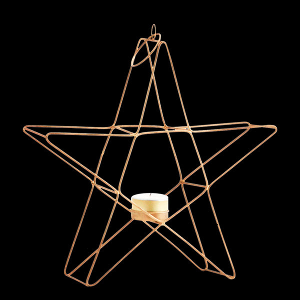Madam Stoltz Teelichthalter Stern Metall, gold 26x26cm