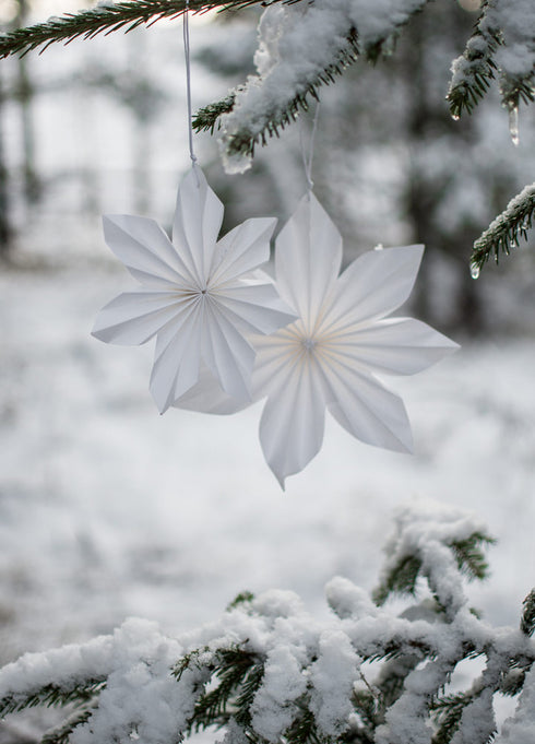 Storefactory Papierstern Dalby groß, Skandi Weihnachtsdeko, weiß