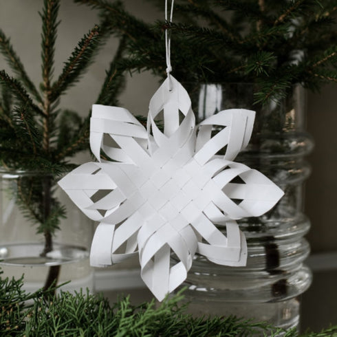 Storefactory Papierstern Torsbo klein, Skandi Weihnachtsdeko, weiß