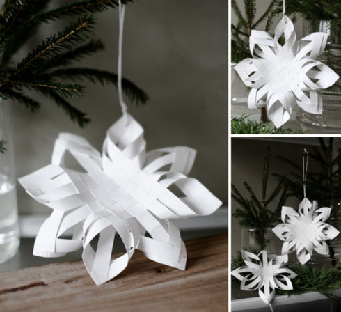 Storefactory Papierstern Torsbo klein, Skandi Weihnachtsdeko, weiß