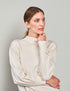Summum Pullover Feinstrick mit Stehkragen, creme