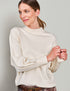 Summum Pullover Feinstrick mit Stehkragen, creme
