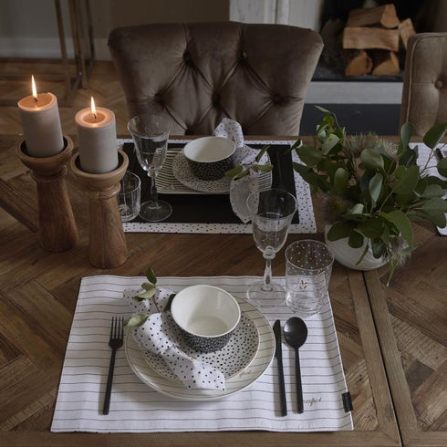 Riviera Maison Dinnerplate, Essteller Dots & Stripes