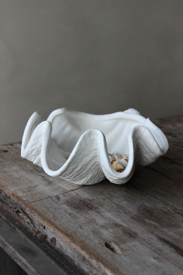 Majas Cottage Dekoschale Muschel, Kerzenhalter weiß, groß