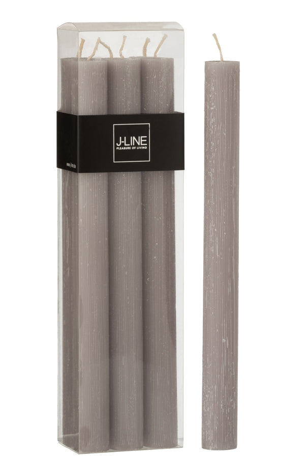 Stabkerzen, 6er Set, dunkelgrau