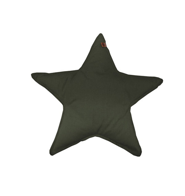 Dekokissen Stern Canvas, Kissen oliv-grau 50cm