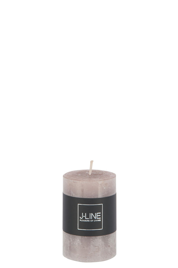 Stumpfkerze Frosteffekt klein, dunkelbraun