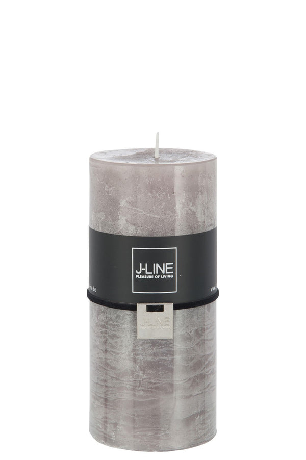 Stumpfkerze groß, Frosteffekt, dunkelbraun