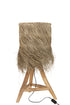 Tischlampe Tulum Raffia, Boho Stehlampe Teakholz natur