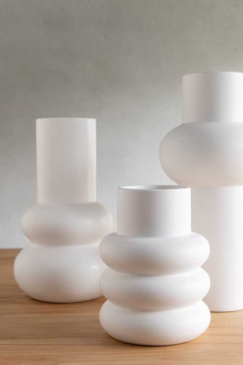 Skandi Vase Buble, Dekovase Nordic Minimalist weiß matt