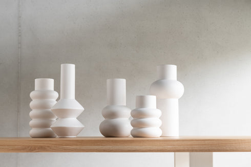 Skandi Vase Buble, Dekovase Nordic Minimalist weiß matt
